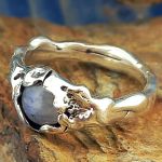 Wax mould silver moonstone ring