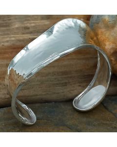 Wide Wave Silver Cuff