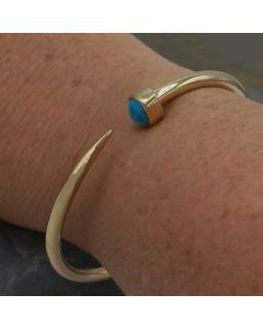 Copper Brass Bangle with Turquoise