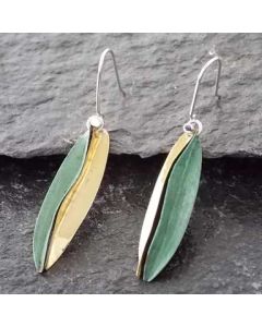 Patina & Copper Leaf Sterling Silver Earrings
