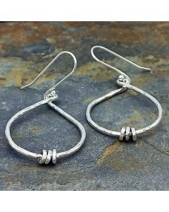 Sterling Silver Hammered Teardrops with Beads