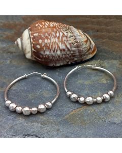 Sterling Silver Hoops with Balls