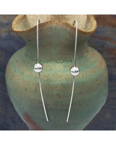 Long Bola Sterling Silver Earrings