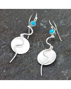 Turquoise Flame Sterling Silver Earrings