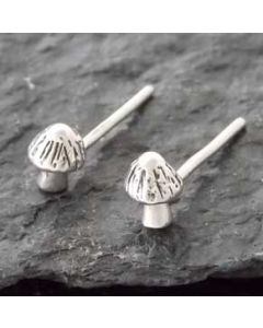 Mushroom Sterling Silver Stud Earrings