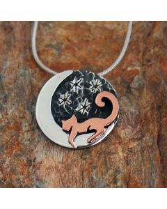 Cat and Moon Pendant