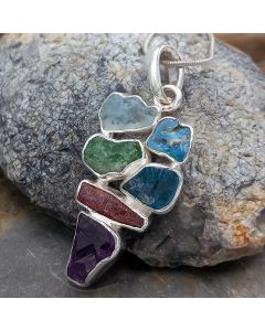 Semi-precious sterling silver necklace with stones