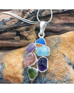 Multi-stone Chunky Sterling Silver Pendant