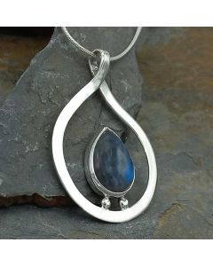 Handmade Labradorite Teardrop Sterling Silver Pendant