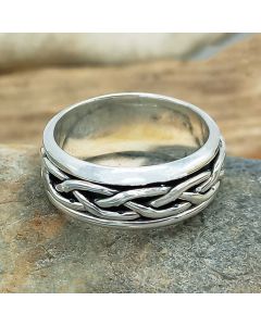 Sterling Silver Spinner Celtic Ring