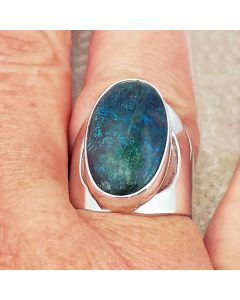 Chrysocolla Sterling Silver Chunky ring