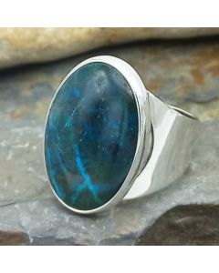 Chrysocolla Sterling Silver Chunky Ring