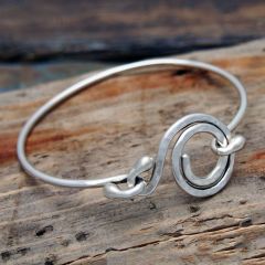 Handmade Spiral Clasp Sterling Silver Bracelet