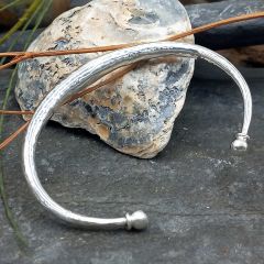 Hammered Torque Sterling Silver Bracelet