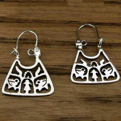 Triangular Tree of Life Sterling Silver Earrings