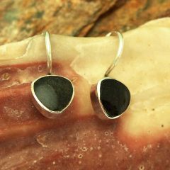 Handmade Obsidian Silver Earrings