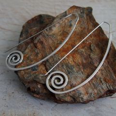 Spiral Hook Sterling Silver Earrings