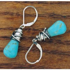Turquoise Alambres Silver Earrings