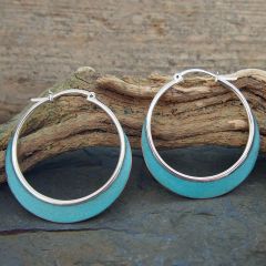 Patina Sterling Silver Hoops
