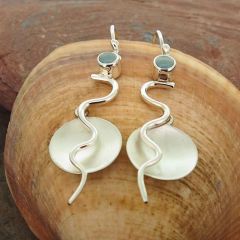 Chalcedony Flame Sterling Silver Earrings