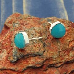 Handmade Silver Turquoise Stud earrings