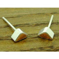 Copper and Silver Triangle Stud Earrings