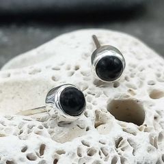 4mm sterling silver onyx stud earrings