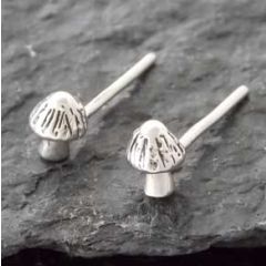 Mushroom Sterling Silver Stud Earrings