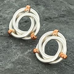 Entwined Circles Silver Copper Studs