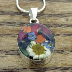 Real Pressed Sterling Silver Flower Pendant