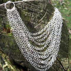 Unusual link sterling silver necklace