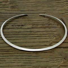 16" Polished Flat Sterling Silver Torque