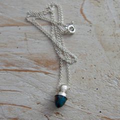 Turquoise Bronze Acorn Sterling Silver Necklace