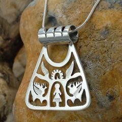 Triangular Tree of Life Sterling Silver Pendant