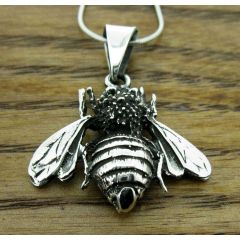 Oxidised Silver Bee Pendant