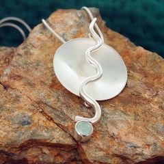 Chalcedony Flame Sterling Silver Pendant