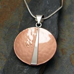 Copper with Silver Triangle Pendant