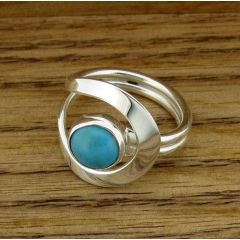 Framed Turquoise Sterling Silver Ring