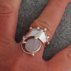 Unusual Sterling Silver Moonstone Ring