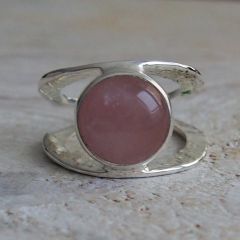 Centrical Rose Quartz Sterling Silver Ring