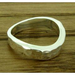 Hammered Twist Silver Ring