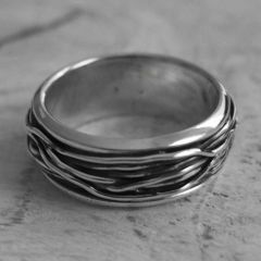 Weaved Sterlng Strands Silver Ring